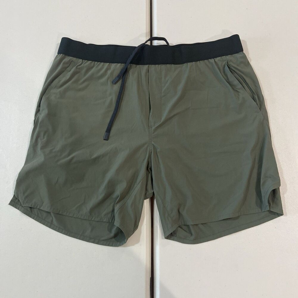 Ten Thousand Tactical Shorts Mens XXL Olive Green Drawstring Lined Nylon Stretch